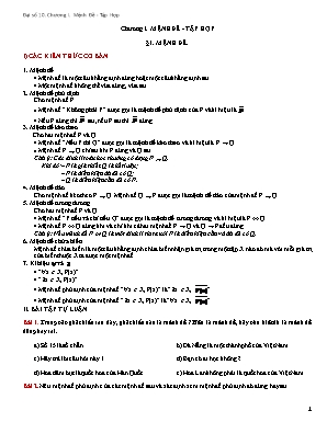 Bài tập Đại số Lớp 10 - Chương I Mệnh đề - Tập hợp